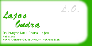 lajos ondra business card